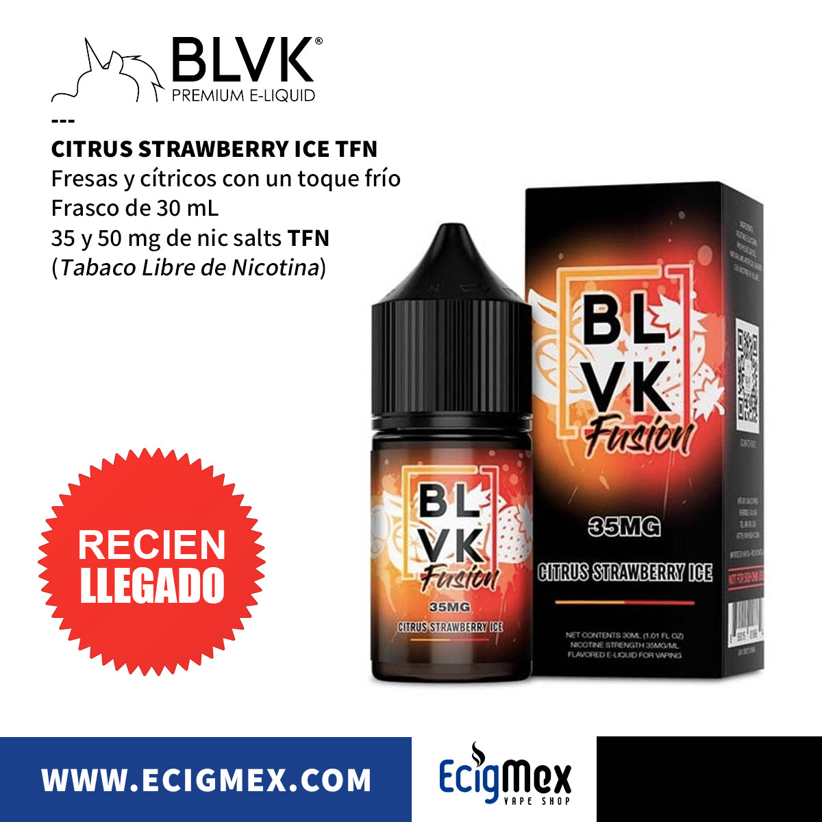 Compra Líquido / Eliquid para vapeo BLVK SALT PLUS varios sabores 30 mL –  EcigMex