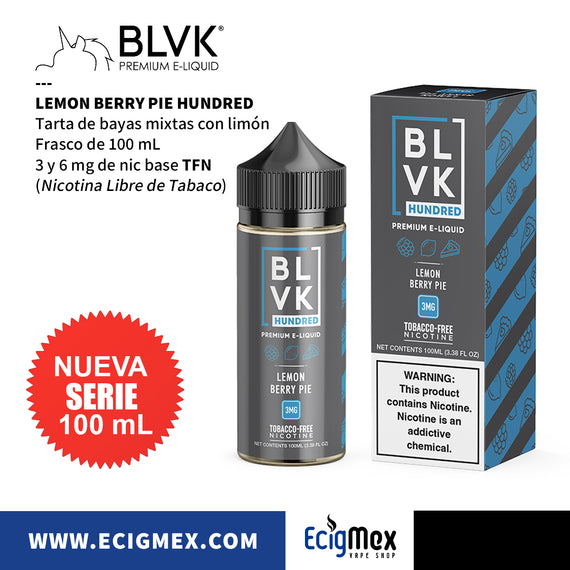 Líquido / Eliquid para vapeo BLVK Unicorn Serie HUNDRED Nic Base TFN Tobacco Free Nicotine Varios Sabores 100 mL