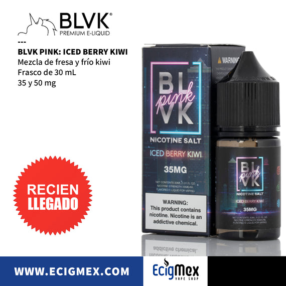 Líquido / Eliquid para vapeo BLVK PINK Sabor Base Fresa y Sales de Nicotina varios sabores 30 mL