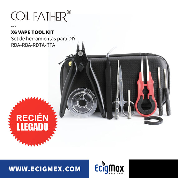 Set de Herramientas Coil Father X6 y X9 Vape Tool Kit  para configuración de resistencias de vapeo