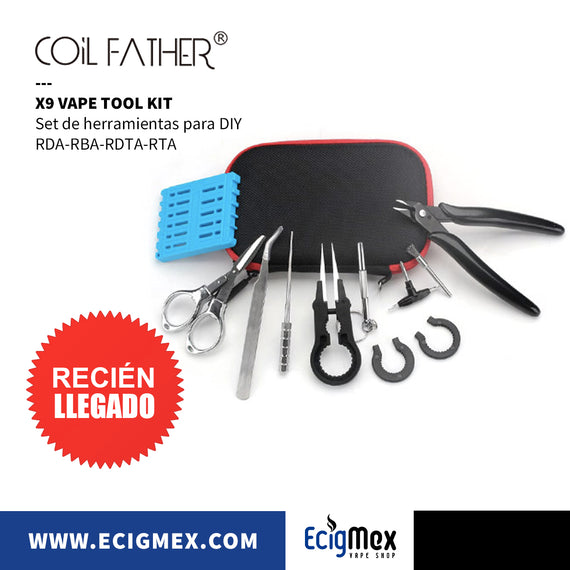 Set de Herramientas Coil Father X6 y X9 Vape Tool Kit  para configuración de resistencias de vapeo