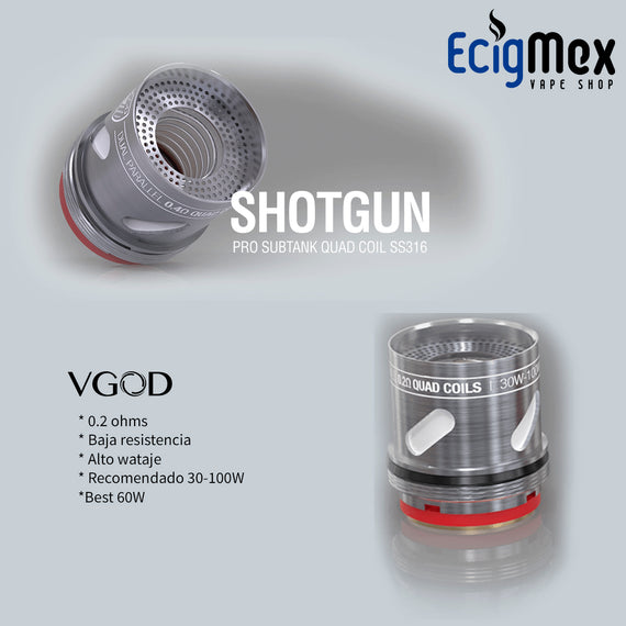 Resistencia Shotgun para vaporizador VGOD Pro Subtank Quad Coil varios ohms