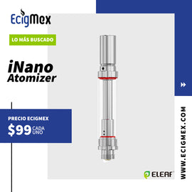 Atomizador Eleaf iNano Capacidad 0.8 mL Resistencia 1.2 ohms Discreto y Práctico