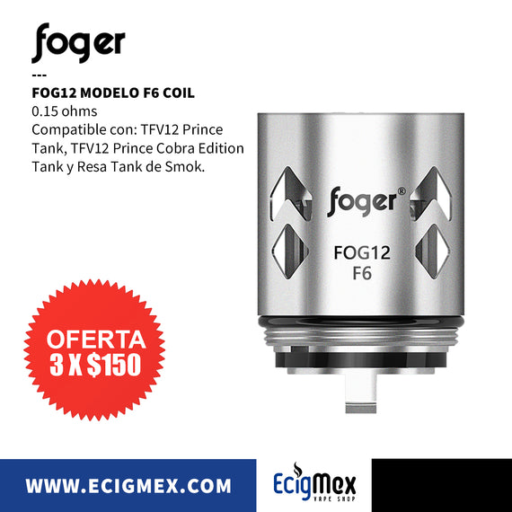 Resistencia Foger Fog12 para vaporizadores Smok Coil Varias Capacidades Oferta Especial 3x$150 MXN