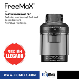 Cartucho FreeMax Marvos CRC exclusivo para Marvos X Capacidad 5 mL Utiliza Mesh Coil MS-D No incluye coil