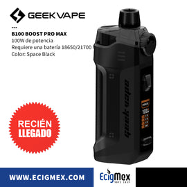 MOD POD Vaporizador GeekVape B100 Boost PRO Potencia 100W A prueba de Agua-Polvo-Golpes Utiliza una batería 18650/21700