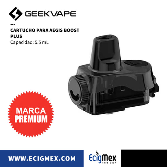 Cartucho GeekVape Aegis Boost PLUS Pod 5.5 mL color negro traslúcido