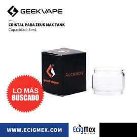 Cristal para cigarro electrónico Geekvape Glass Tube Zeus Max con capacidad de 4 mL