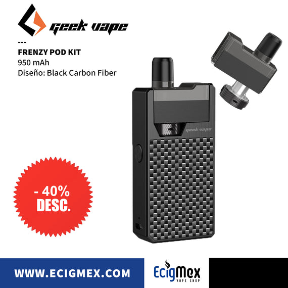 Kit Inicial POD GeekVape Frenzy 950 mAh varios colores compatible con resistencias NS