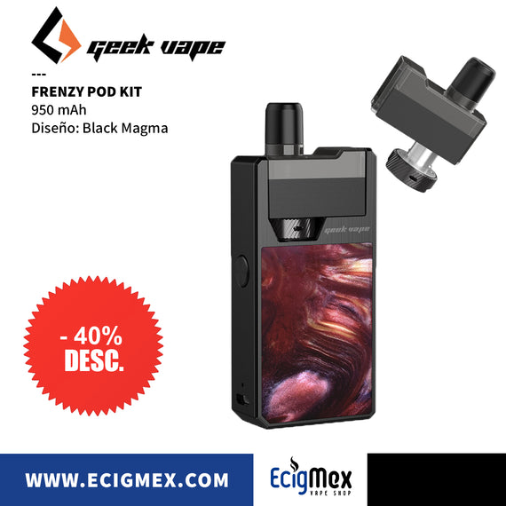 Kit Inicial POD GeekVape Frenzy 950 mAh varios colores compatible con resistencias NS