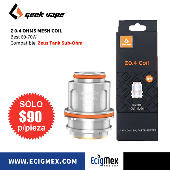 Resistencias Geekvape Serie Z-Coil Varios Ohms compatible con Zeus Tank Sub-Ohm
