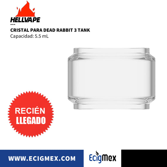 Cristal para Atomizador electrónico Hellvape Dead Rabbit 3 Tank Glass Tube Capacidad 3.5 y5.5 mL