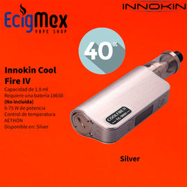 Equipo Vaporizador Innokin Cool Fire IV 75 W color plata compacto y ultra rápido