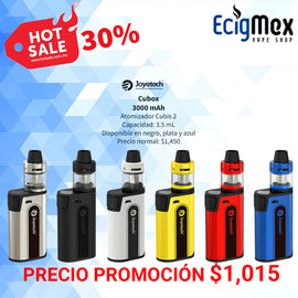 Equipo Vaporizador Joyetech Cubox con Cubis 2 3000 mAh varios colores a prueba de niños