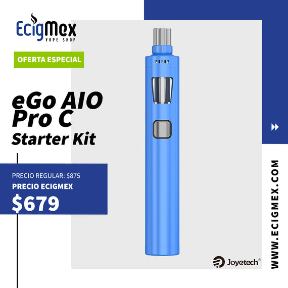 Kit All in One Joyetech eGo AIO Pro C Estilo Pluma Fácil de Usar Estético y Elegante Capacidad 4 mL