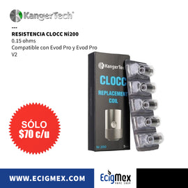 Resistencia para vaporizador Kangertech Serie CLOCC varias capacidades