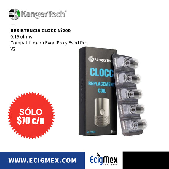 Resistencia para vaporizador Kangertech Serie CLOCC varias capacidades