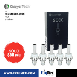 Resistencia para vaporizador Kangertech Serie SOCC NiCr 1.8 ohms