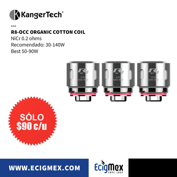Resistencia para vaporizador Kangertech Serie OCC Organic Cotton Coil varias capacidades