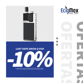 Kit de Vapeo Lost Vape Orion Q 950 mAh plata y negro con indicador LED