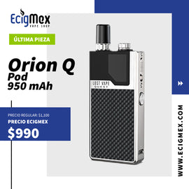 Kit de Vapeo Lost Vape Orion Q 950 mAh plata y negro con indicador LED