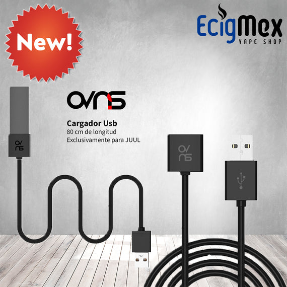Cargador Ovns cable USB compatible con JUUL Pod 80 cm