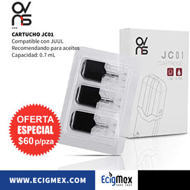 Cartucho para cigarro electrónico Ovns JC01 Compatible con JUUL Capacidad 0.7 mL Recomendado para Aceites