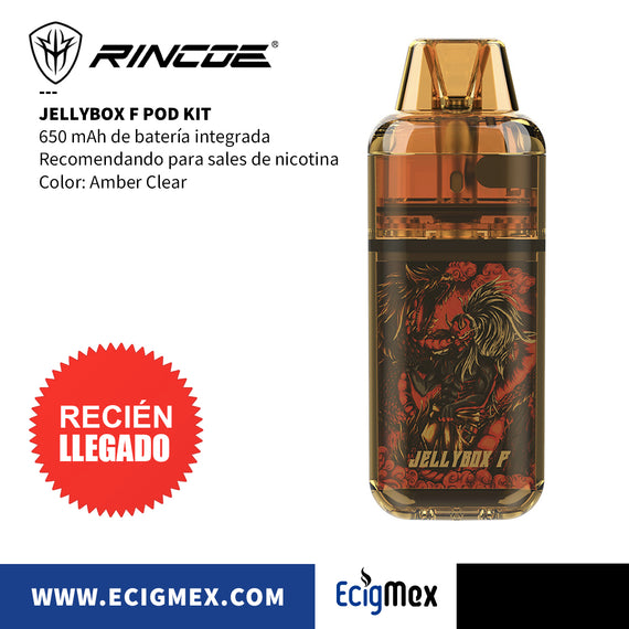 POD Rincoe Jellybox F Kit 650 mAh Capacidad 2 mL Diseño traslúcido y extravagante