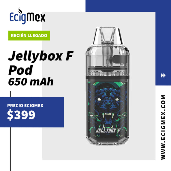 POD Rincoe Jellybox F Kit 650 mAh Capacidad 2 mL Diseño traslúcido y extravagante