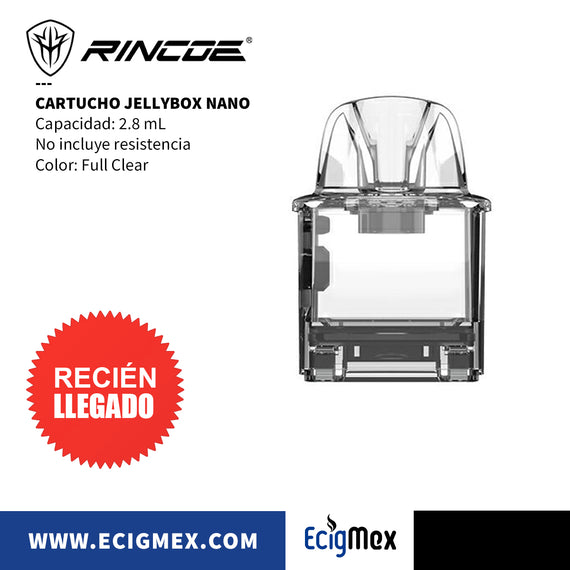 Cartucho Rincoe Jellybox Nano Varios Colores Capacidad 2.8 mL Diseño traslúcido