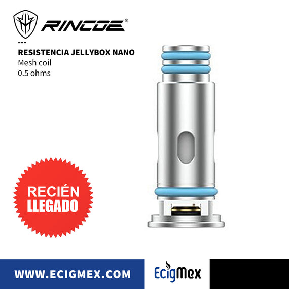 Resistencia Rincoe Jellybox Nano Mesh Coil de 0.5 y 1.0 ohms Recomendada para Nic Salts