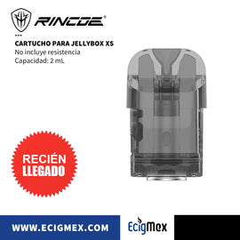 Cartucho Rincoe Jellybox XS Capacidad 2.0 mL Diseño negro traslúcido