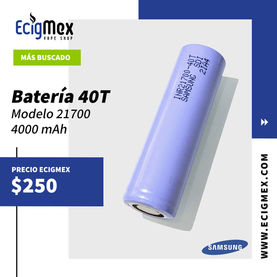Batería para vapeador Samsung 21700 40T 4000 mAh color lila