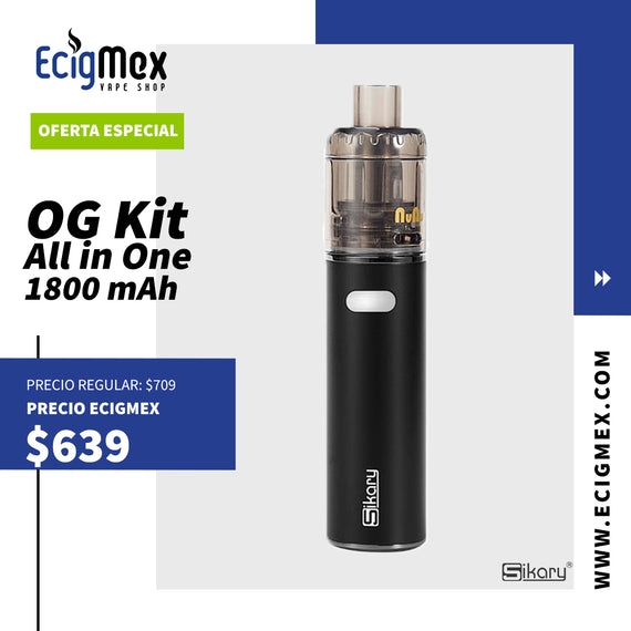 Kit de Vapeo All in One Sikary OG 1800 mAh varios colores con luces LED