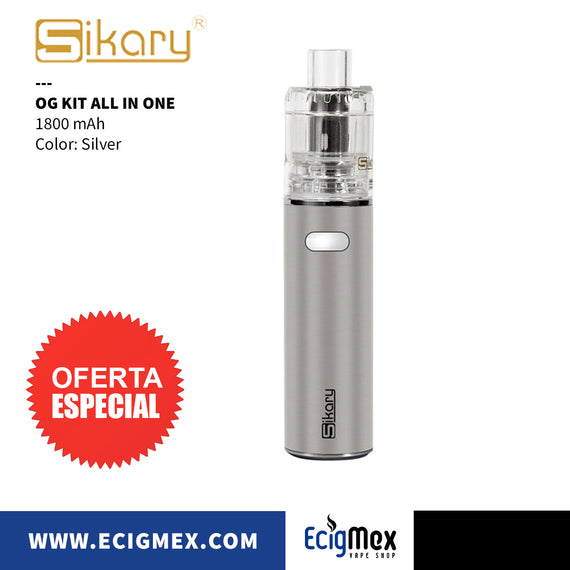 Kit de Vapeo All in One Sikary OG 1800 mAh varios colores con luces LED
