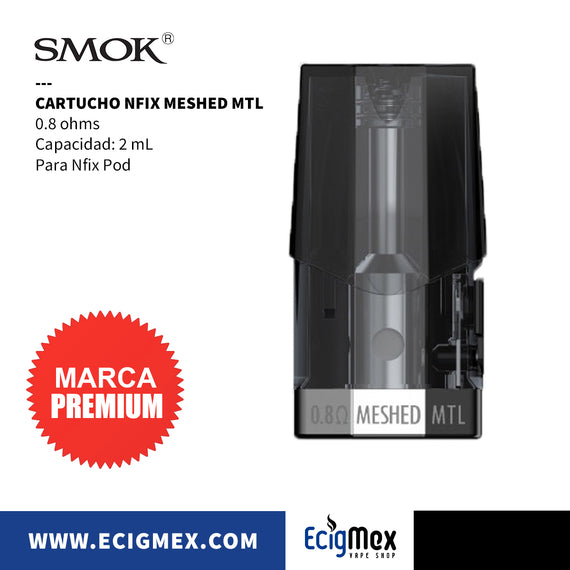 Cartucho Vaporizador para Smok NFIX para Vapeo MTL Diversos Ohms y Capacidades