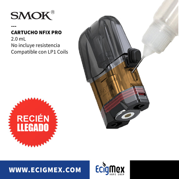 Cartucho Vaporizador para Smok NFIX PRO Compatible con LP1 Coils Capacidad para 2 mL Sin Resistencia