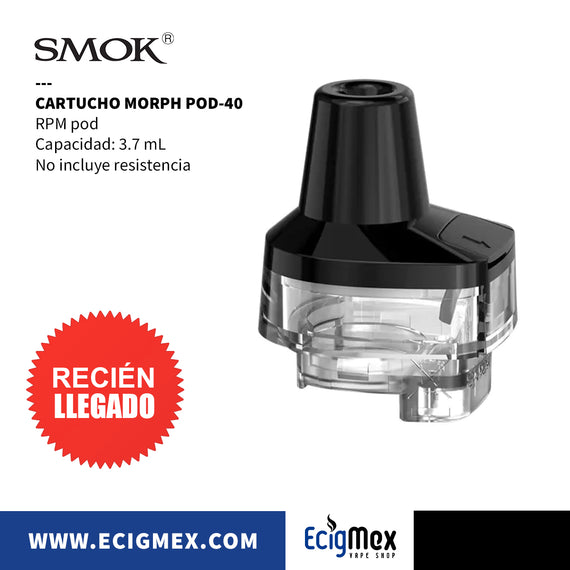 Cartucho Smok MORPH POD-40 RPM Pod 3.7 mL de capacidad sin resistencia