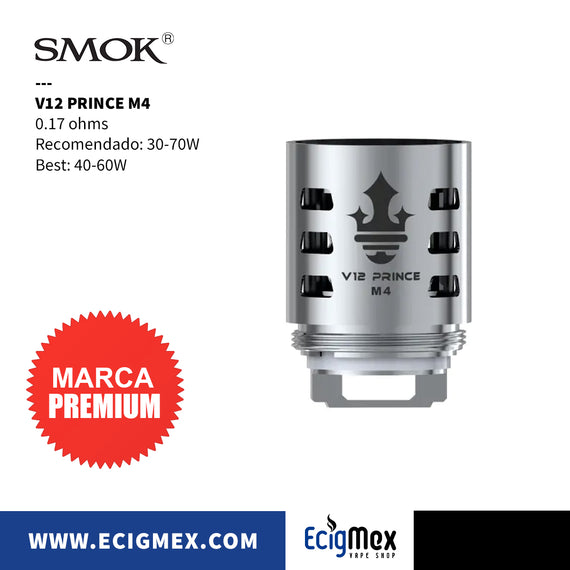 Resistencia para vaporizador Smok Serie V12 Prince (incluye RBA) varias capacidades