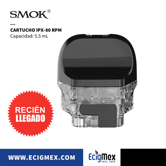 Cartucho Smok IPX-80 con dos opciones RPM y RPM2 Capacidad 5.5 mL