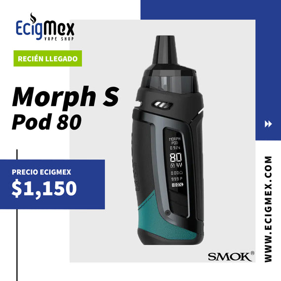 POD Inicial Smok Morph S 80 Incluye Cartucho y Coils LP2 Hasta 80W de potencia Requiere una batería 18650