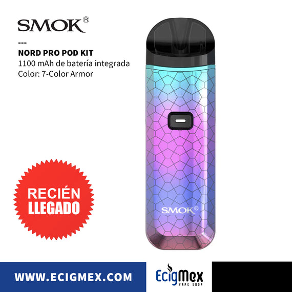 Kit Vaporizador POD Smok Nord PRO 1100 mAh Vapeo DL-MTL Automático o Manual, Ligero y Elegante