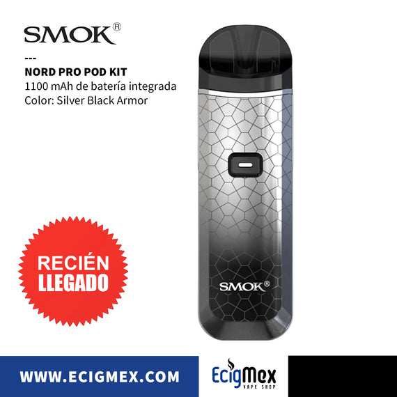 Kit Vaporizador POD Smok Nord PRO 1100 mAh Vapeo DL-MTL Automático o Manual, Ligero y Elegante