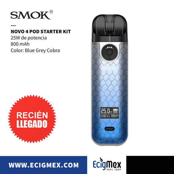 Kit Inicial POD Smok Novo 4 Starter Kit 800 mAh 25W de Potencia Mejorada varios colores