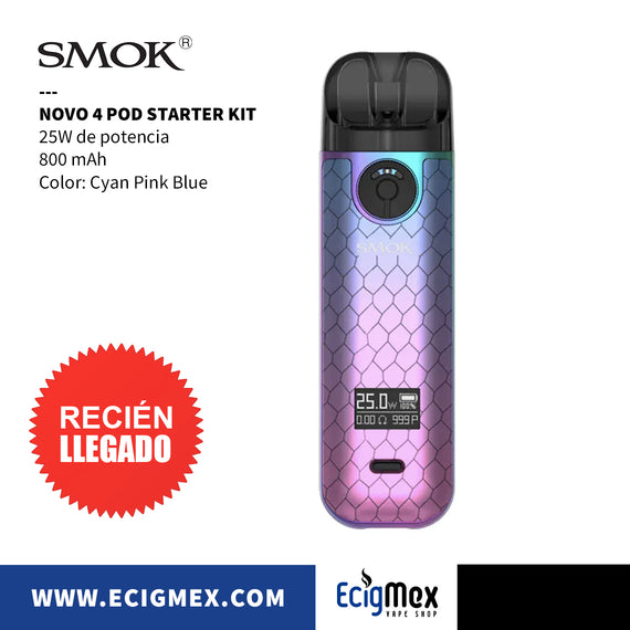 Kit Inicial POD Smok Novo 4 Starter Kit 800 mAh 25W de Potencia Mejorada varios colores