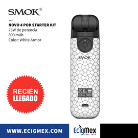 Kit Inicial POD Smok Novo 4 Starter Kit 800 mAh 25W de Potencia Mejorada varios colores