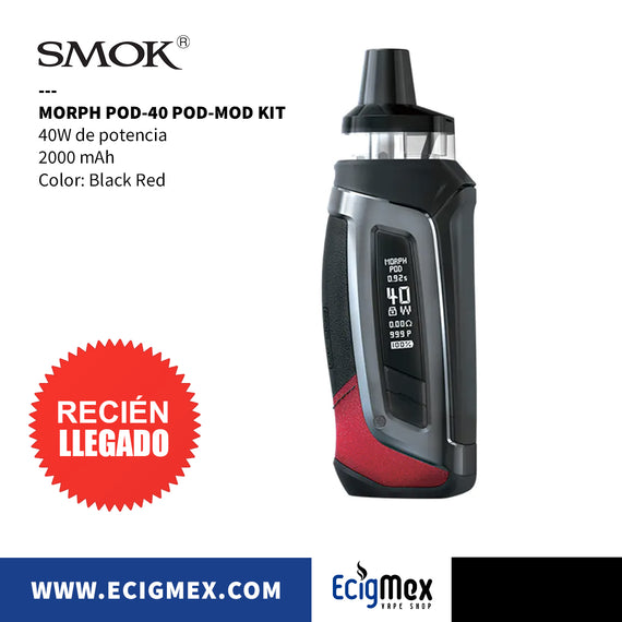 POD-MOD Vaporizador Smok MORPH POD-40 Batería integrada de 2000 mAh y 40W de potencia Estilo y Poder