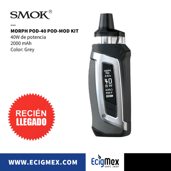 POD-MOD Vaporizador Smok MORPH POD-40 Batería integrada de 2000 mAh y 40W de potencia Estilo y Poder