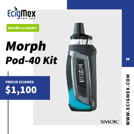 POD-MOD Vaporizador Smok MORPH POD-40 Batería integrada de 2000 mAh y 40W de potencia Estilo y Poder