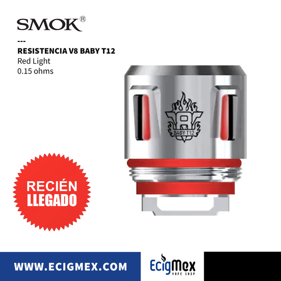Resistencia para vaporizador Smok Serie V8 Baby T12 Light Coil Compatible con Smok TFV8 y TFV12 Tanks y Vaporesso Sky Solo y Plus